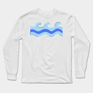 blue green water waves design Long Sleeve T-Shirt